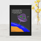 Funny Alien Karte (Gelbe Blume)