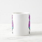Funny Alien Lila Green Monster Cartoon Kaffeetasse (Mittel)