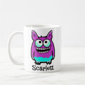 Funny Alien Lila Green Monster Cartoon Kaffeetasse (Links)