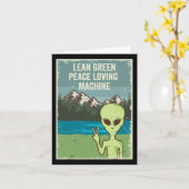 Funny Alien live in Peace Nature Lover Retro Earth Karte (Gelbe Blume)
