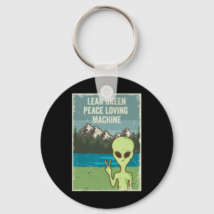 Funny Alien live in Peace Nature Lover Retro Earth Schlüsselanhänger