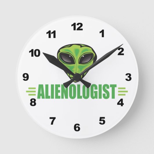 Funny Alien Lover Runde Wanduhr (Vorderseite)