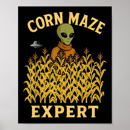 Funny Alien Maze Maze Experte Fall Kids Halloween Poster (Vorne)
