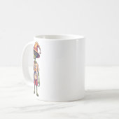 Funny Alien Meme "Wer ist jetzt die Alien?" Weiß Kaffeetasse (Vorderseite Links)