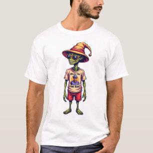 Funny Alien Meme "Wer ist jetzt die Alien?" Weiß T-Shirt