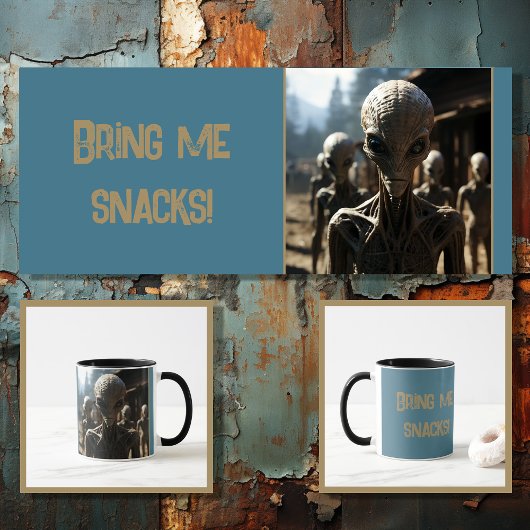 Funny Alien mit bearbeitbarem Text 3 von 4 Tasse