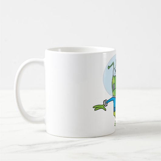 Funny Alien mit Ray Gun Sci-Fi Space Invader Kaffeetasse (Links)