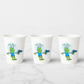 Funny Alien mit Ray Gun Sci-Fi Space Invader Pappbecher