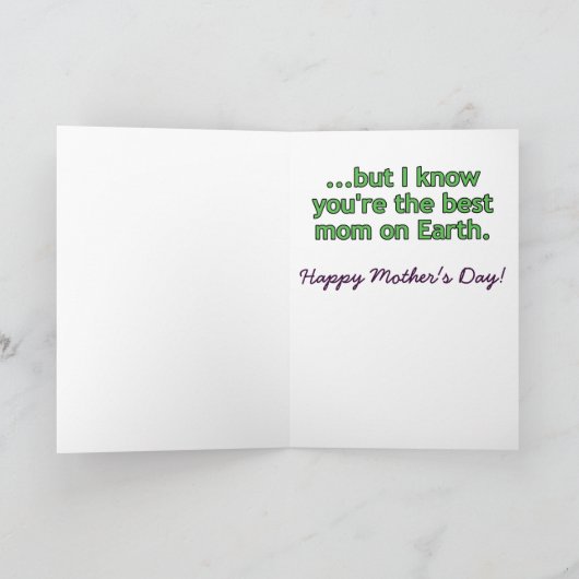 Funny Alien Muttertag Karte (Innenseite)