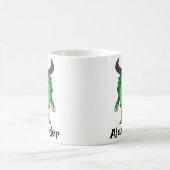 Funny Alien One Eye Green Monster Cartoon Kaffeetasse (Mittel)