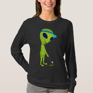 Funny Alien Playing Golf Parody Golfer UFO Golfspi T-Shirt