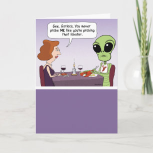 Funny Alien Probing eine Hummer Geburtstag Karte