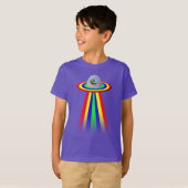 Funny Alien Rainbow Spacecraft T-Shirt (Vorne ganz)