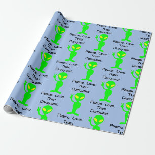 Funny Alien Sci-Fi Cartoon Extraterrestrial Kunst Geschenkpapier