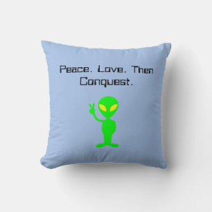 Funny Alien Sci-Fi Cartoon Extraterrestrial Kunst Kissen