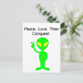 Funny Alien Sci-Fi Cartoon Extraterrestrial Kunst Postkarte (Stehend Vorderseite)