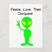Funny Alien Sci-Fi Cartoon Extraterrestrial Kunst Postkarte (Vorderseite)