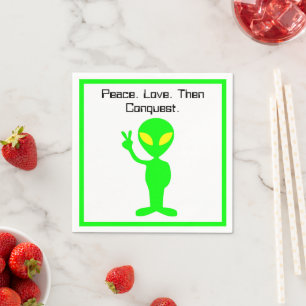 Funny Alien Sci-Fi Cartoon Extraterrestrial Kunst Serviette