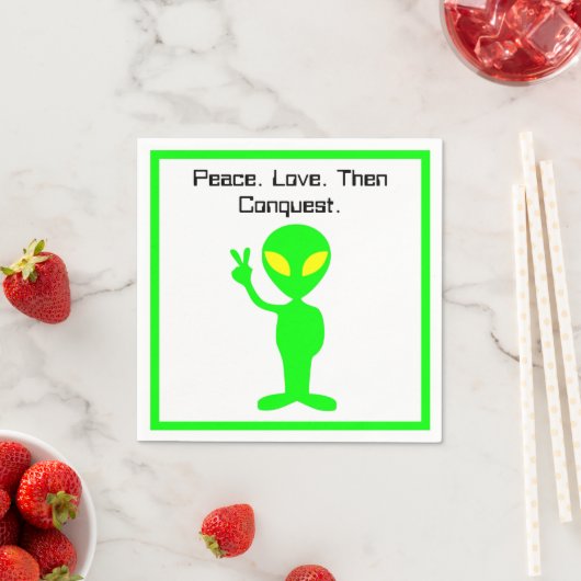 Funny Alien Sci-Fi Cartoon Extraterrestrial Kunst Serviette (Beispiel)