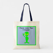 Funny Alien Sci-Fi Cartoon Extraterrestrial Kunst Tragetasche (Rückseite)