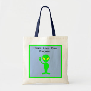Funny Alien Sci-Fi Cartoon Extraterrestrial Kunst Tragetasche