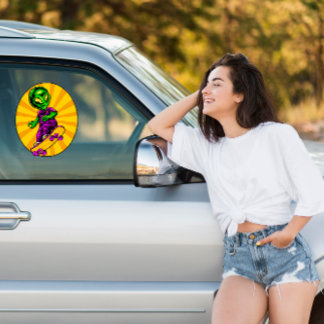 Funny Alien Skateboarder Funny Car Truck Fensteraufkleber