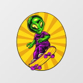 Funny Alien Skateboarder Funny Car Truck Fensteraufkleber (Blatt)