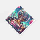 Funny Alien Themed Birthday Party Serviette (Ecke)