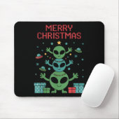 Funny Alien Trio Merry Ugly Christmas Santa Hat Xm Mousepad (Mit Mouse)