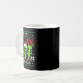 Funny Alien Trio Merry Ugly Weihnachtsmannmütze Gi Kaffeetasse (Vorderseite Links)
