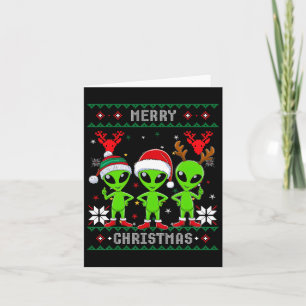 Funny Alien Trio Merry Ugly Weihnachtsmannmütze Gi Karte