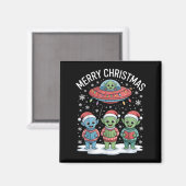 Funny Alien Trio Merry Ugly Weihnachtsmannmütze Gi Magnet (Vorderseite/Rückseite)