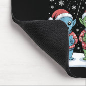 Funny Alien Trio Merry Ugly Weihnachtsmannmütze Gi Mousepad (Ecke)
