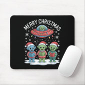 Funny Alien Trio Merry Ugly Weihnachtsmannmütze Gi Mousepad (Mit Mouse)