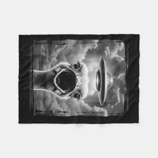 Funny Alien Turkey Ufo Selfie Thanksgiving Meme Fleecedecke (Vorderseite (Horizontal))