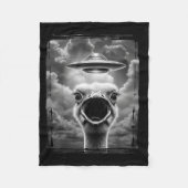 Funny Alien Turkey Ufo Selfie Thanksgiving Meme Fleecedecke (Vorderseite)