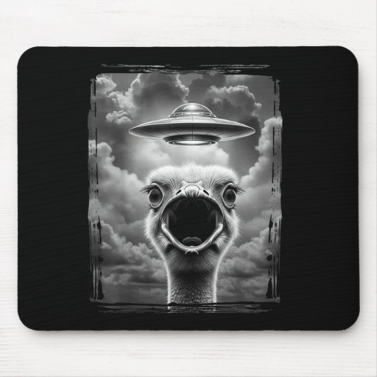 Funny Alien Turkey Ufo Selfie Thanksgiving Meme Mousepad (Vorne)