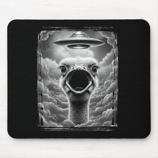 Funny Alien Turkey Ufo Selfie Thanksgiving Men Wom Mousepad (Vorne)