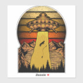 Funny Alien UFO Fisherman Abduction Aufkleber (Blatt)