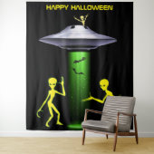 Funny Alien 🎅 🛸 UFO-Halloween-Party Wandteppich (Beispiel)