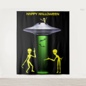 Funny Alien 🎅 🛸 UFO-Halloween-Party Wandteppich (Vorderseite)