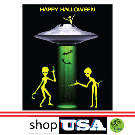 Funny Alien 🎅 🛸 UFO-Halloween-Party Wandteppich