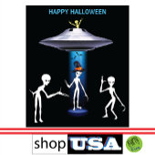 Funny Alien 🎅 🛸 UFO-Halloween-Party Wandteppich