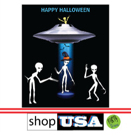 Funny Alien 🎅 🛸 UFO-Halloween-Party Wandteppich