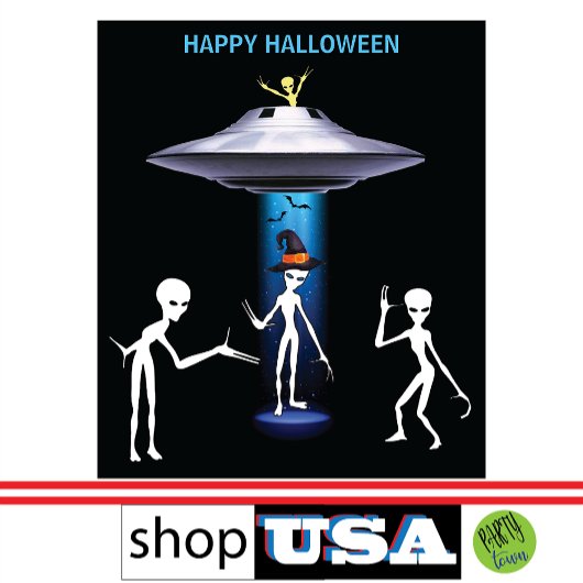 Funny Alien 🎅 🛸 UFO-Halloween-Party Wandteppich