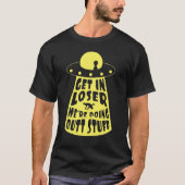 Funny Alien UFO Hintern Probing Spaß Comical ScFi T-Shirt (Vorderseite)