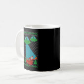 Funny Alien Ufo Santa Sleigh Ugly Christmas Sweate Kaffeetasse (Vorderseite Links)