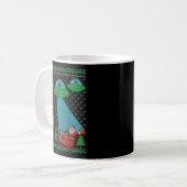 Funny Alien Ufo Santa Sleigh Ugly Christmas Sweate Kaffeetasse (Vorderseite Links)