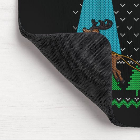 Funny Alien Ufo Santa Sleigh Ugly Christmas Sweate Mousepad (Ecke)