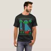 Funny Alien Ufo Santa Sleigh Ugly Christmas Sweate T-Shirt (Vorne ganz)
